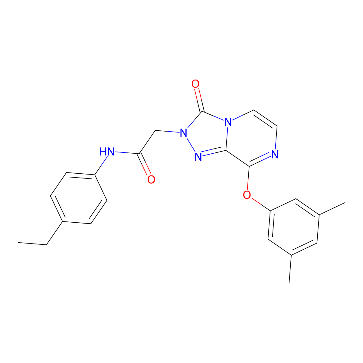 2-[8-(3,5-dimethylphenoxy)-3-oxo-2H,3H-[1,2,4]triazolo[4,3-a]pyrazin-2-yl]-N-(4-ethylphenyl)acetamide molecular structure, CAS 1251692-98-4