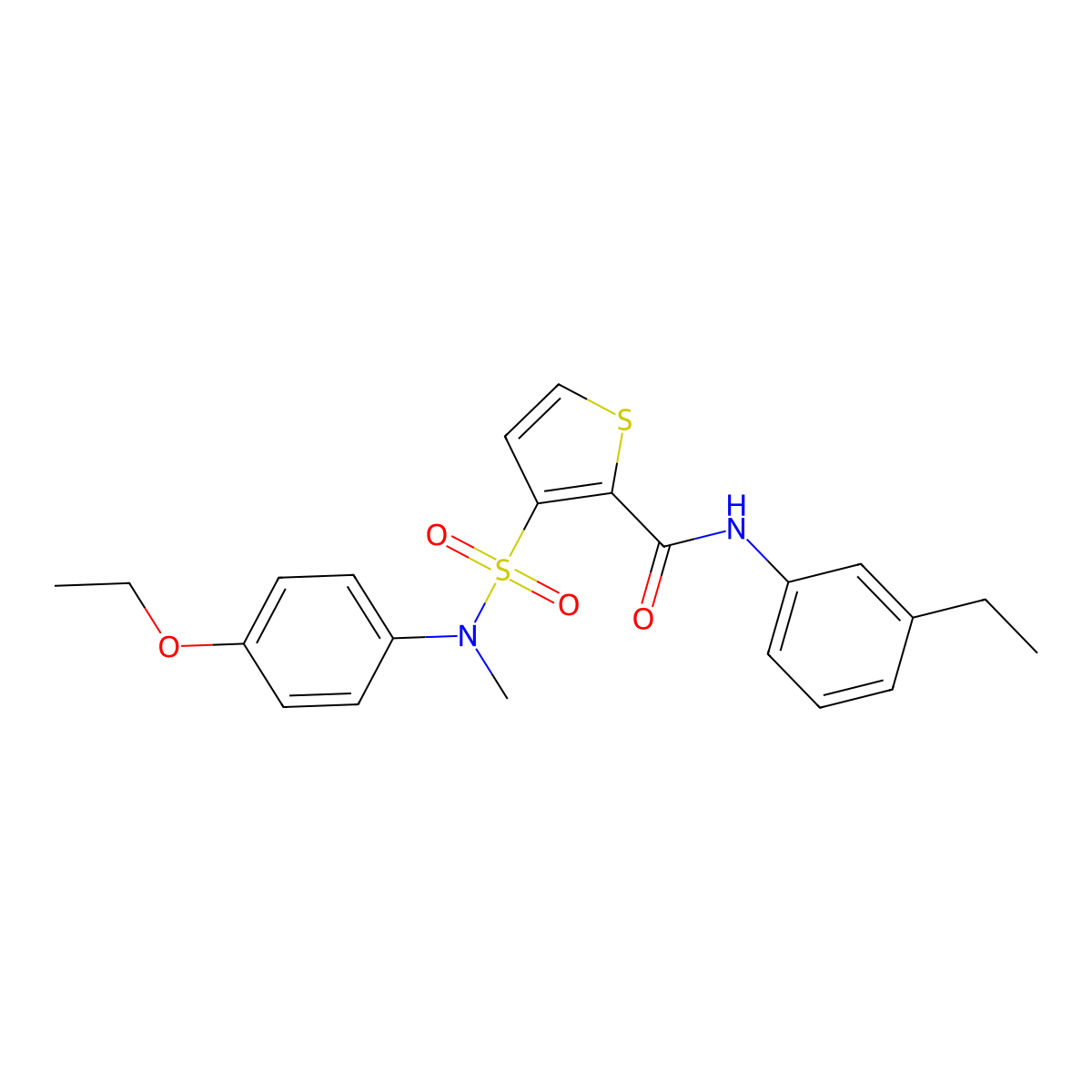 3-[(4-ethoxyphenyl)(methyl)sulfamoyl]-N-(3-ethylphenyl)thiophene-2-carboxamide molecular structure, CAS 1251693-00-1