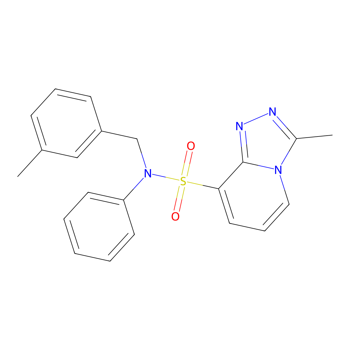 3-methyl-N-[(3-methylphenyl)methyl]-N-phenyl-[1,2,4]triazolo[4,3-a]pyridine-8-sulfonamide molecular structure, CAS 1251693-01-2