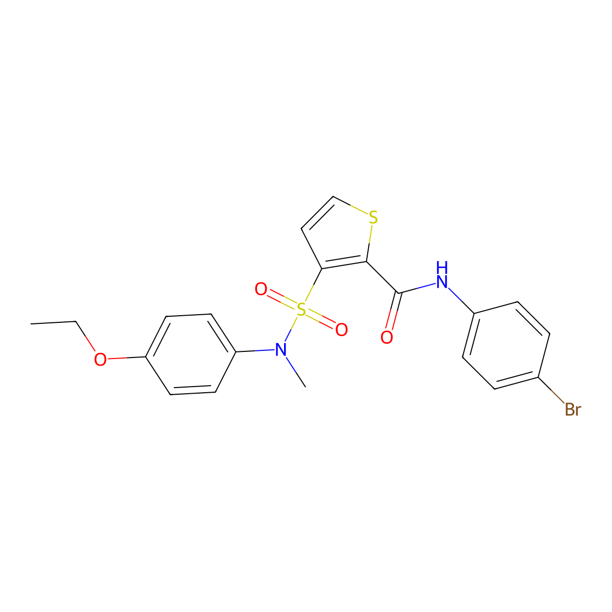 N-(4-bromophenyl)-3-[(4-ethoxyphenyl)(methyl)sulfamoyl]thiophene-2-carboxamide molecular structure, CAS 1251693-08-9