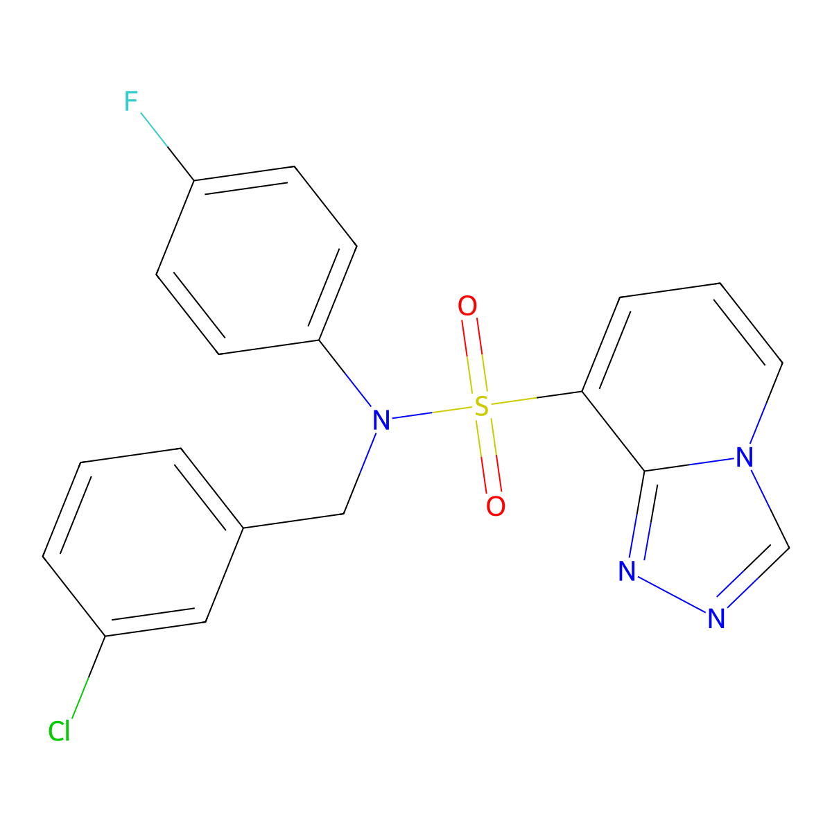 N-[(3-chlorophenyl)methyl]-N-(4-fluorophenyl)-[1,2,4]triazolo[4,3-a]pyridine-8-sulfonamide molecular structure, CAS 1251693-21-6
