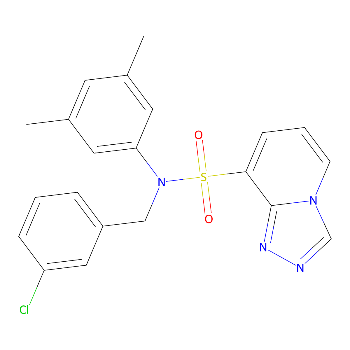 N-[(3-chlorophenyl)methyl]-N-(3,5-dimethylphenyl)-[1,2,4]triazolo[4,3-a]pyridine-8-sulfonamide molecular structure, CAS 1251693-32-9