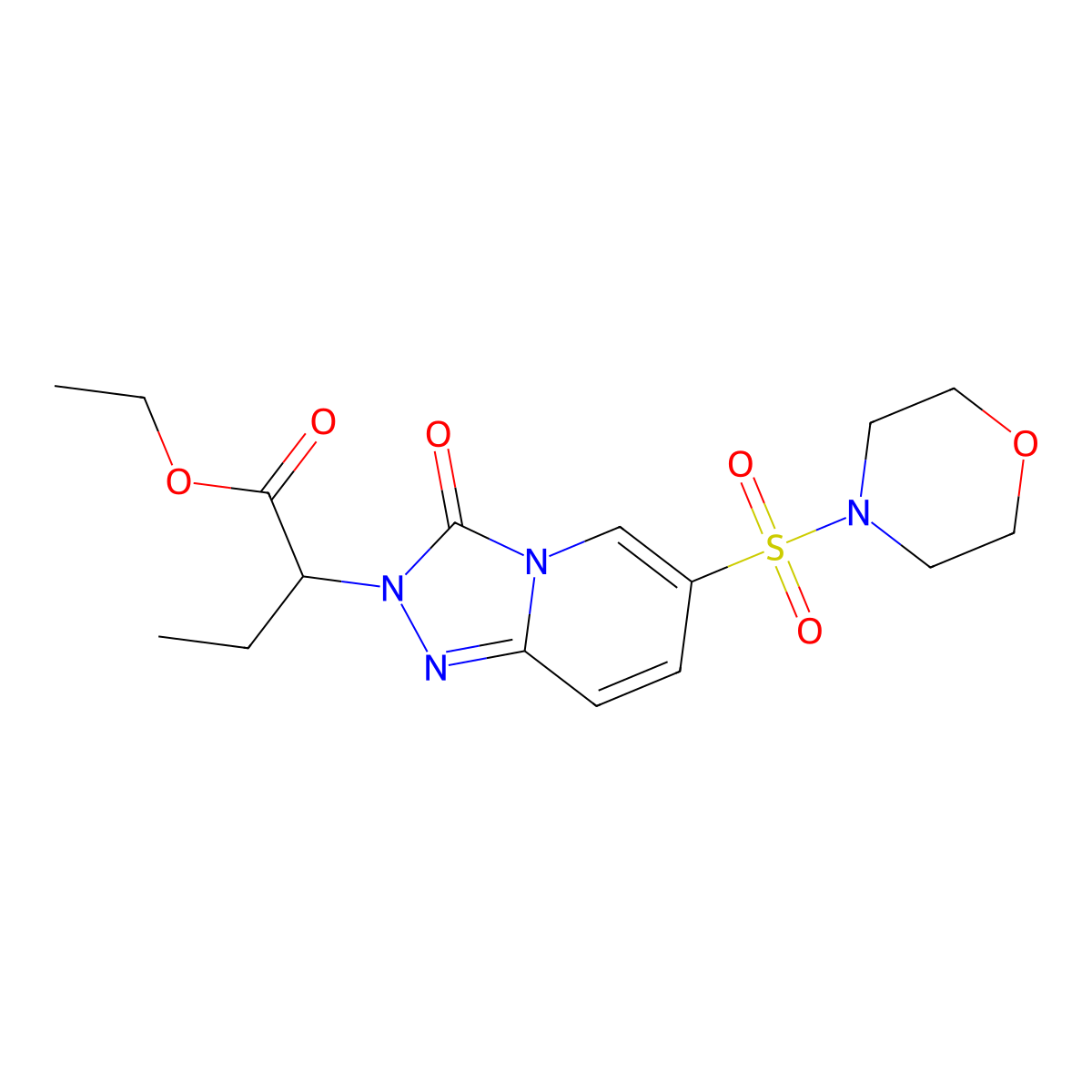 ethyl 2-(6-(morpholinosulfonyl)-3-oxo-[1,2,4]triazolo[4,3-a]pyridin-2(3H)-yl)butanoate molecular structure, CAS 1251693-40-9