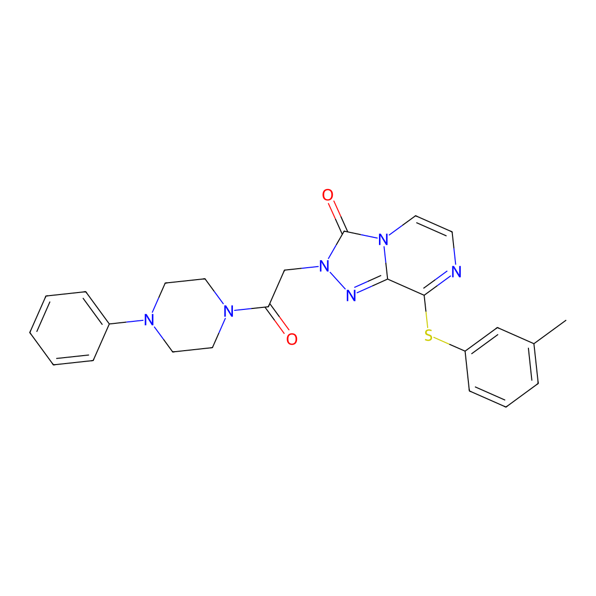 2-(2-oxo-2-(4-phenylpiperazin-1-yl)ethyl)-8-(m-tolylthio)-[1,2,4]triazolo[4,3-a]pyrazin-3(2H)-one molecular structure, CAS 1251693-42-1