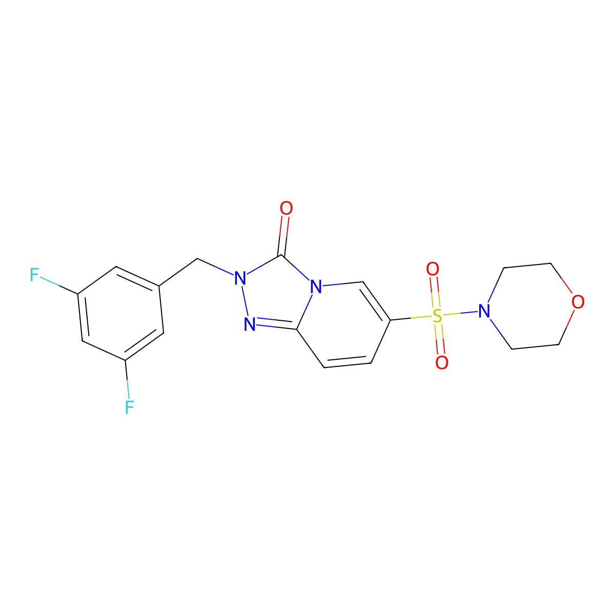 2-(3,5-difluorobenzyl)-6-(morpholinosulfonyl)-[1,2,4]triazolo[4,3-a]pyridin-3(2H)-one molecular structure, CAS 1251693-45-4
