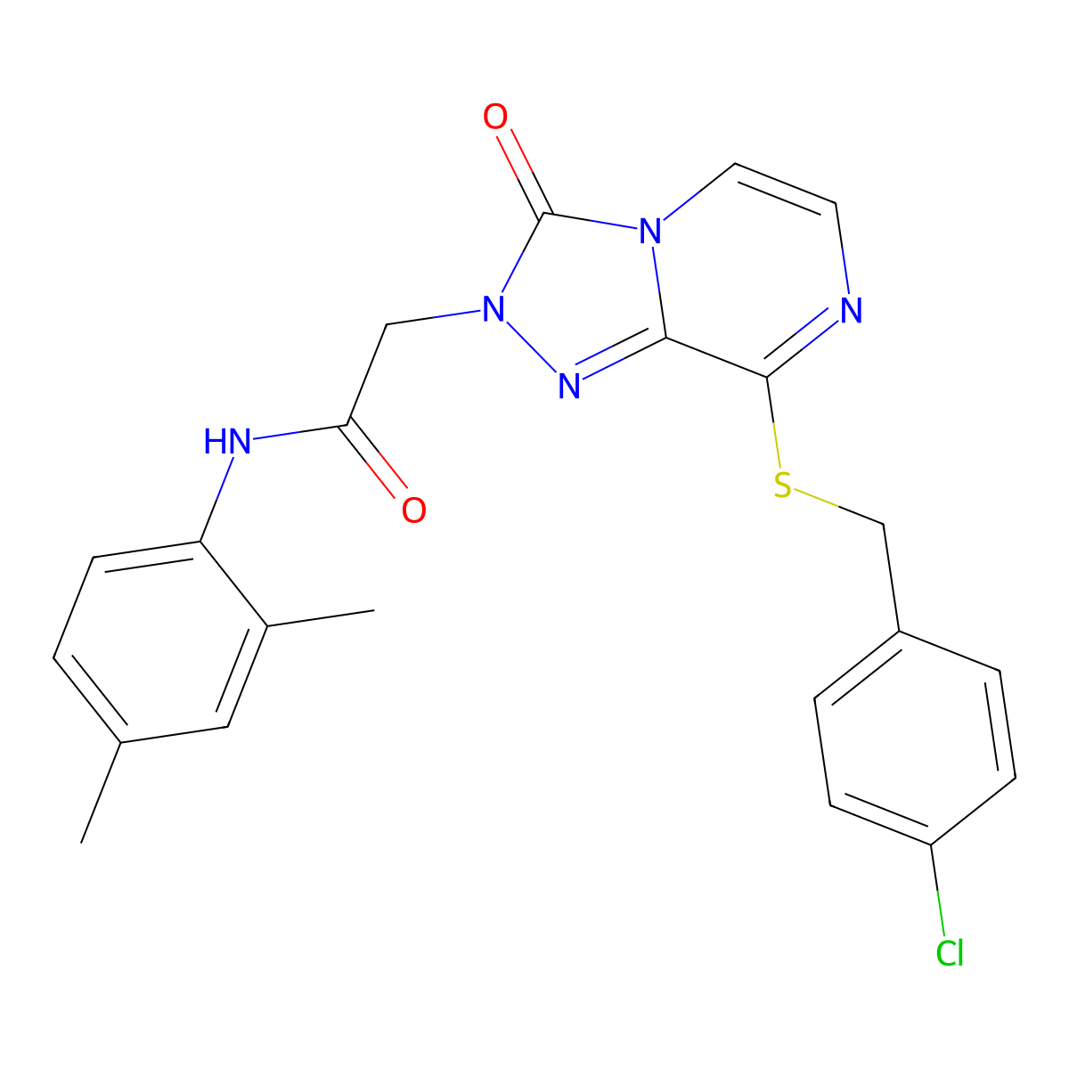 2-{8-[(4-chlorobenzyl)sulfanyl]-3-oxo[1,2,4]triazolo[4,3-a]pyrazin-2(3H)-yl}-N-(2,4-dimethylphenyl)acetamide molecular structure, CAS 1251693-59-0