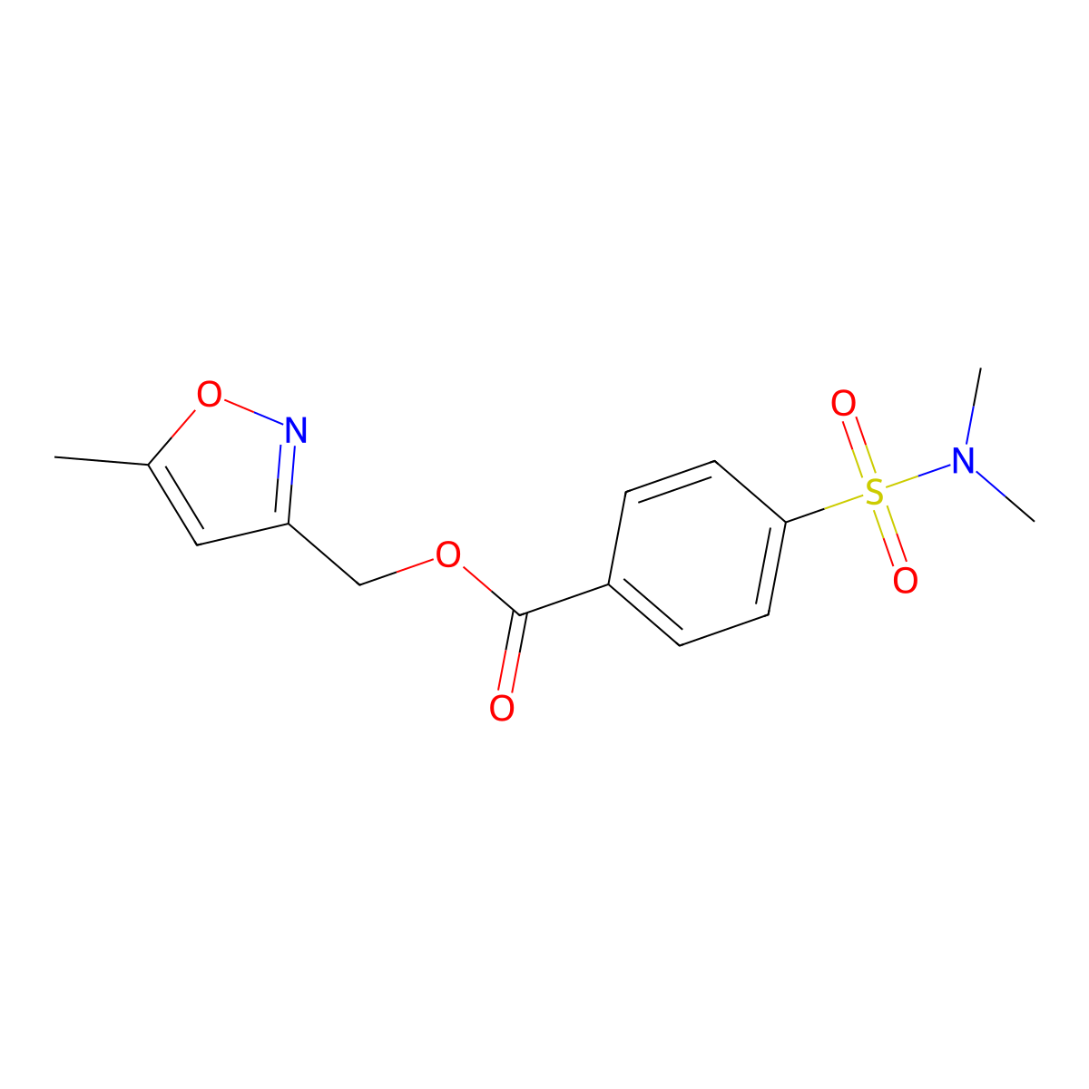 (5-Methyl-1,2-oxazol-3-yl)methyl 4-(dimethylsulfamoyl)benzoate molecular structure, CAS 1251693-62-5