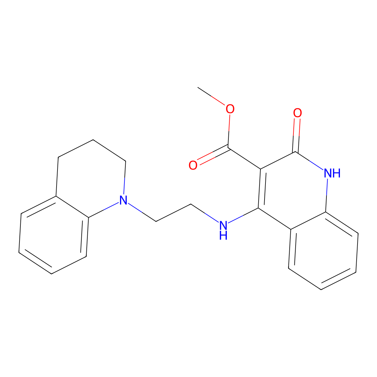 methyl 4-((2-(3,4-dihydroquinolin-1(2H)-yl)ethyl)amino)-2-oxo-1,2-dihydroquinoline-3-carboxylate molecular structure, CAS 1251693-72-7