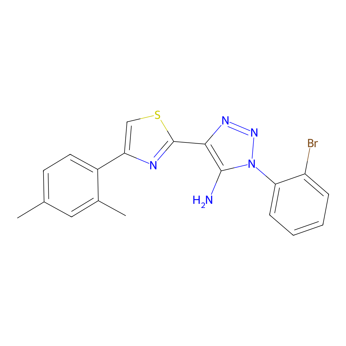 1-(2-bromophenyl)-4-[4-(2,4-dimethylphenyl)-1,3-thiazol-2-yl]-1H-1,2,3-triazol-5-amine molecular structure, CAS 1251693-99-8