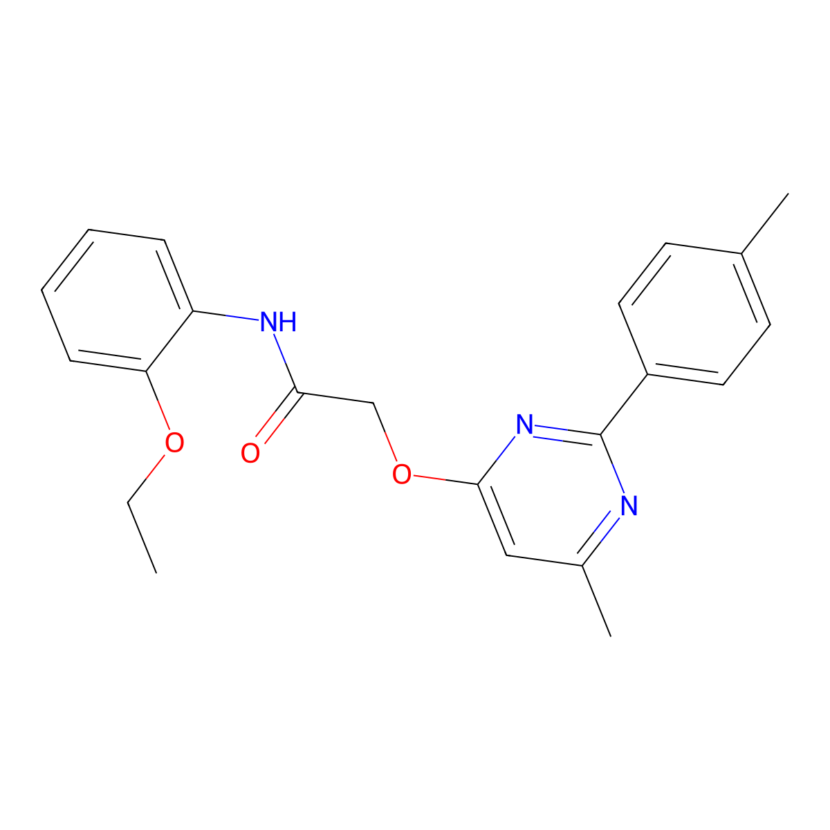 N-(2-ethoxyphenyl)-2-{[6-methyl-2-(4-methylphenyl)pyrimidin-4-yl]oxy}acetamide molecular structure, CAS 1251694-06-0