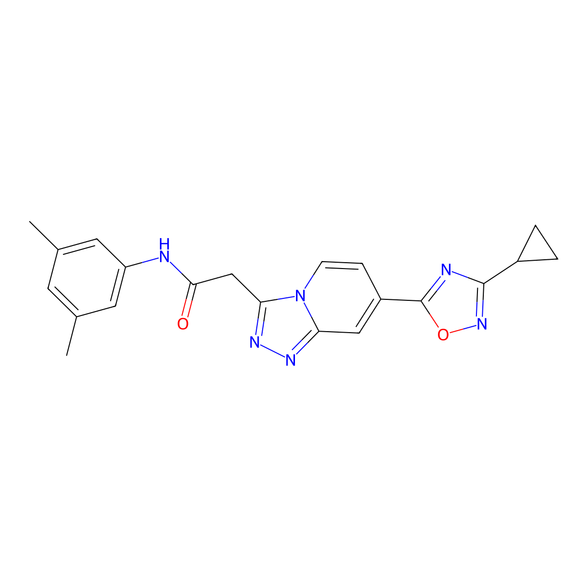 2-[7-(3-cyclopropyl-1,2,4-oxadiazol-5-yl)-[1,2,4]triazolo[4,3-a]pyridin-3-yl]-N-(3,5-dimethylphenyl)acetamide molecular structure, CAS 1251694-12-8