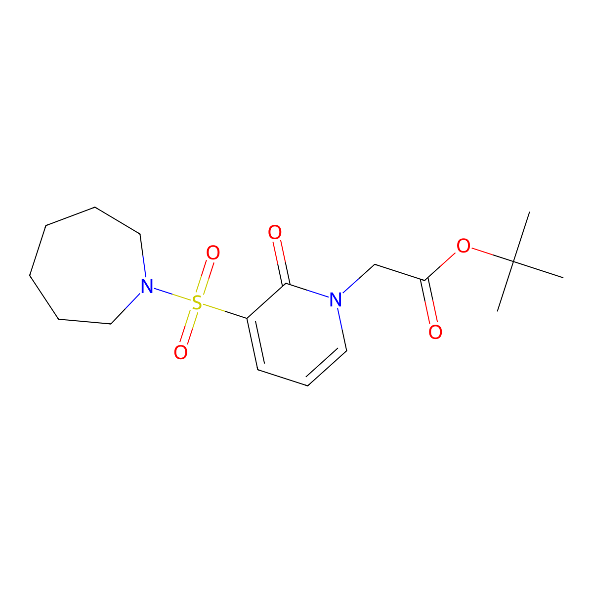 tert-butyl [3-(azepan-1-ylsulfonyl)-2-oxopyridin-1(2H)-yl]acetate molecular structure, CAS 1251694-17-3