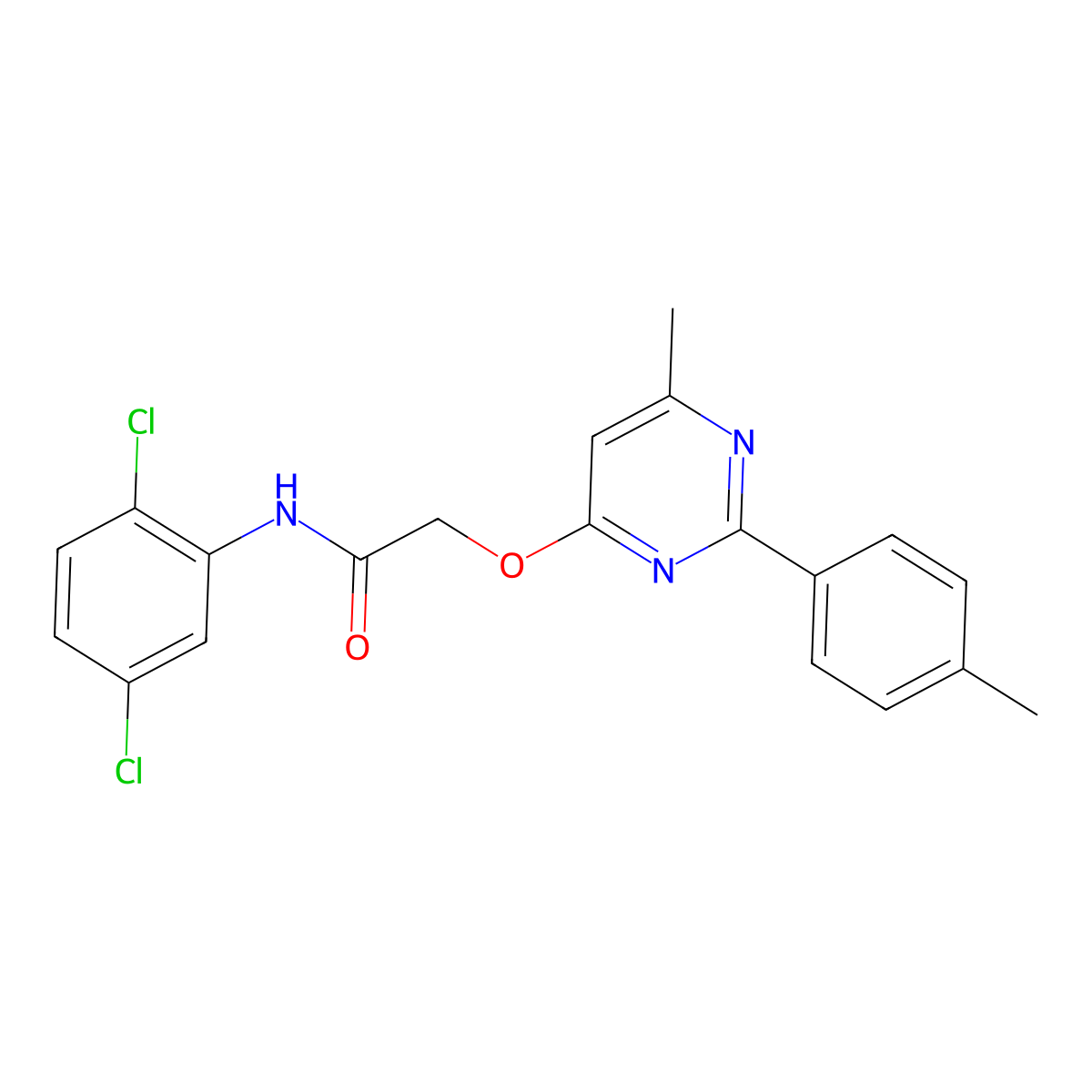 N-(2,5-dichlorophenyl)-2-{[6-methyl-2-(4-methylphenyl)pyrimidin-4-yl]oxy}acetamide molecular structure, CAS 1251694-19-5