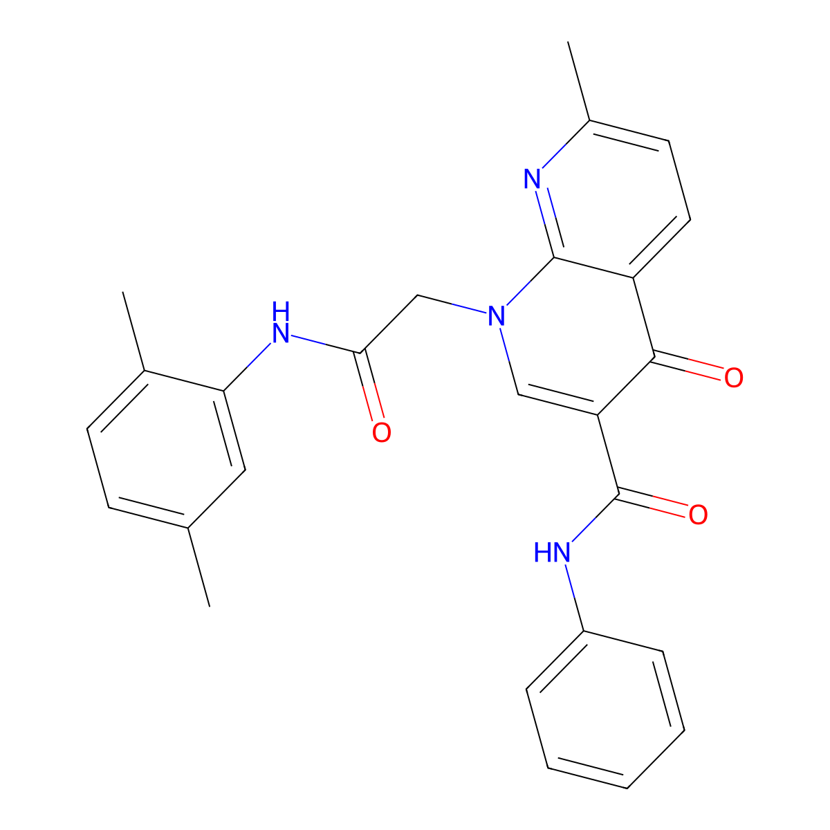 1-(2-((2,5-dimethylphenyl)amino)-2-oxoethyl)-7-methyl-4-oxo-N-phenyl-1,4-dihydro-1,8-naphthyridine-3-carboxamide molecular structure, CAS 1251694-24-2