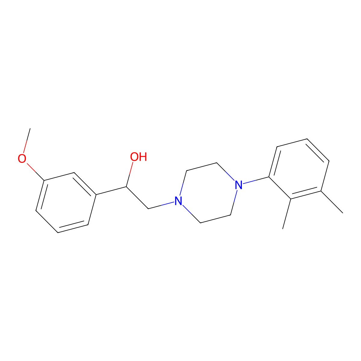2-(4-(2,3-Dimethylphenyl)piperazin-1-yl)-1-(3-methoxyphenyl)ethanol molecular structure, CAS 1251694-26-4