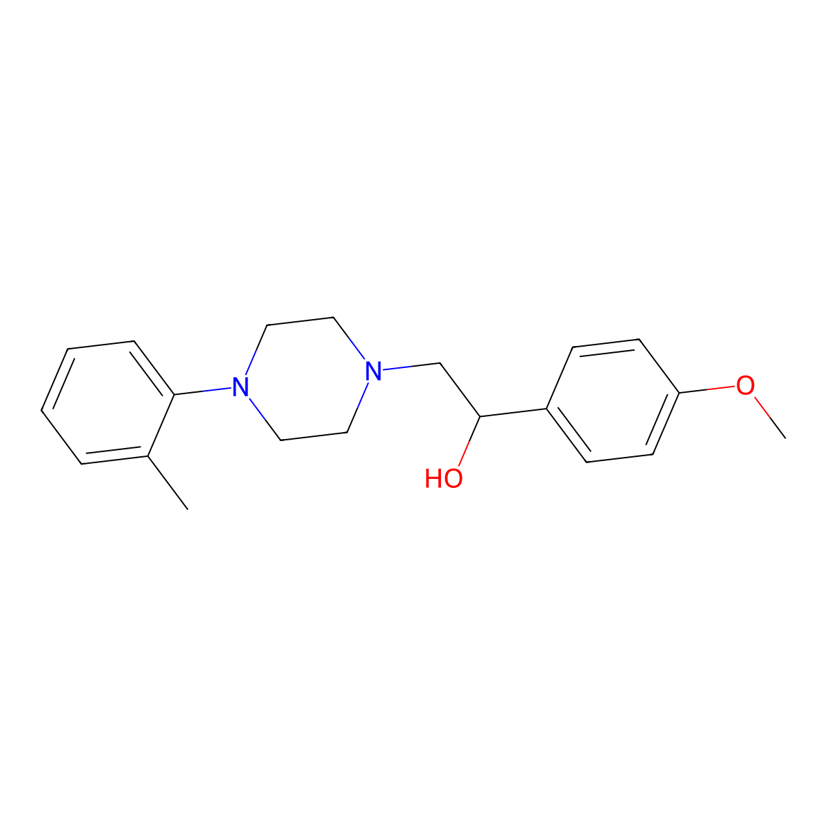 1-(4-Methoxyphenyl)-2-(4-(o-tolyl)piperazin-1-yl)ethanol molecular structure, CAS 1251694-30-0