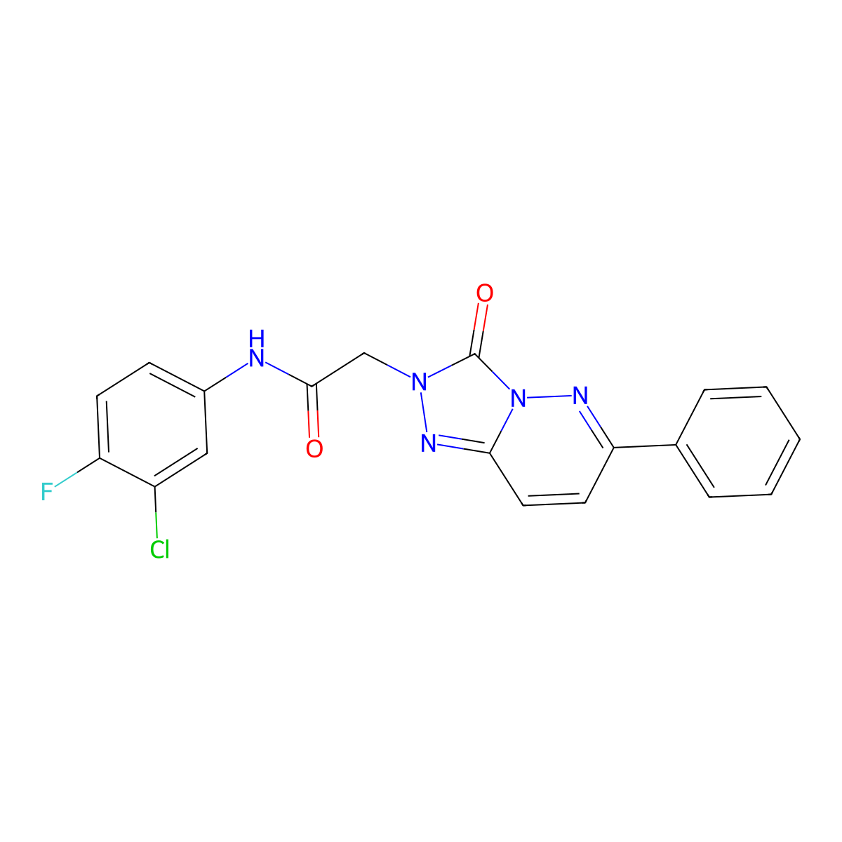 N-(3-chloro-4-fluorophenyl)-2-(3-oxo-6-phenyl-[1,2,4]triazolo[4,3-b]pyridazin-2-yl)acetamide molecular structure, CAS 1251694-32-2