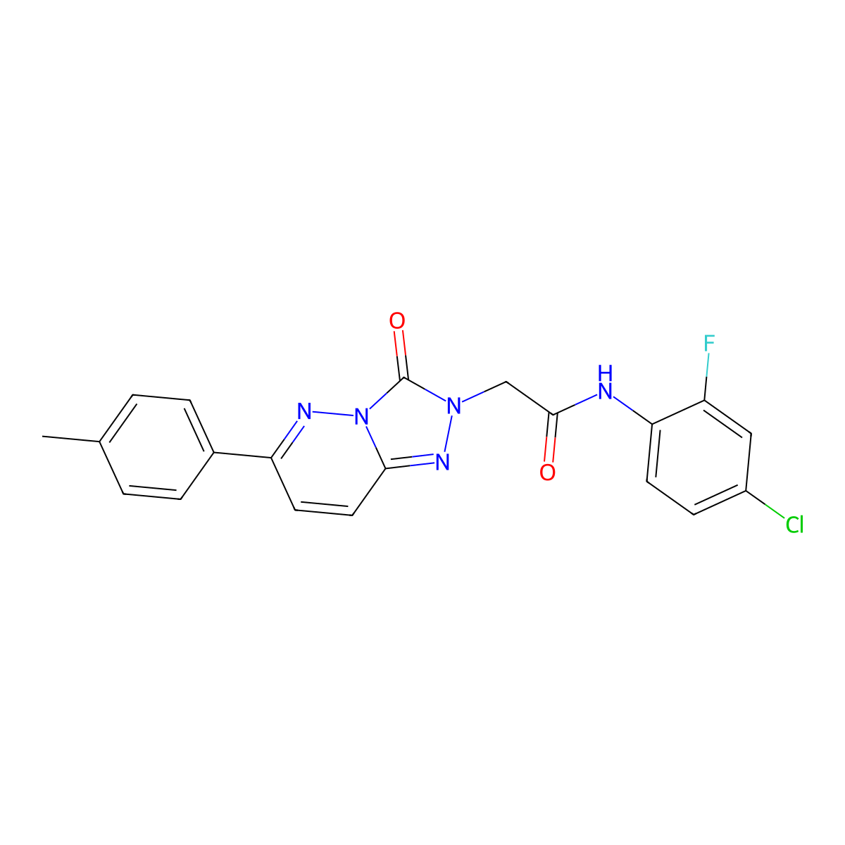 N-(4-chloro-2-fluorophenyl)-2-[6-(4-methylphenyl)-3-oxo-[1,2,4]triazolo[4,3-b]pyridazin-2-yl]acetamide molecular structure, CAS 1251694-38-8