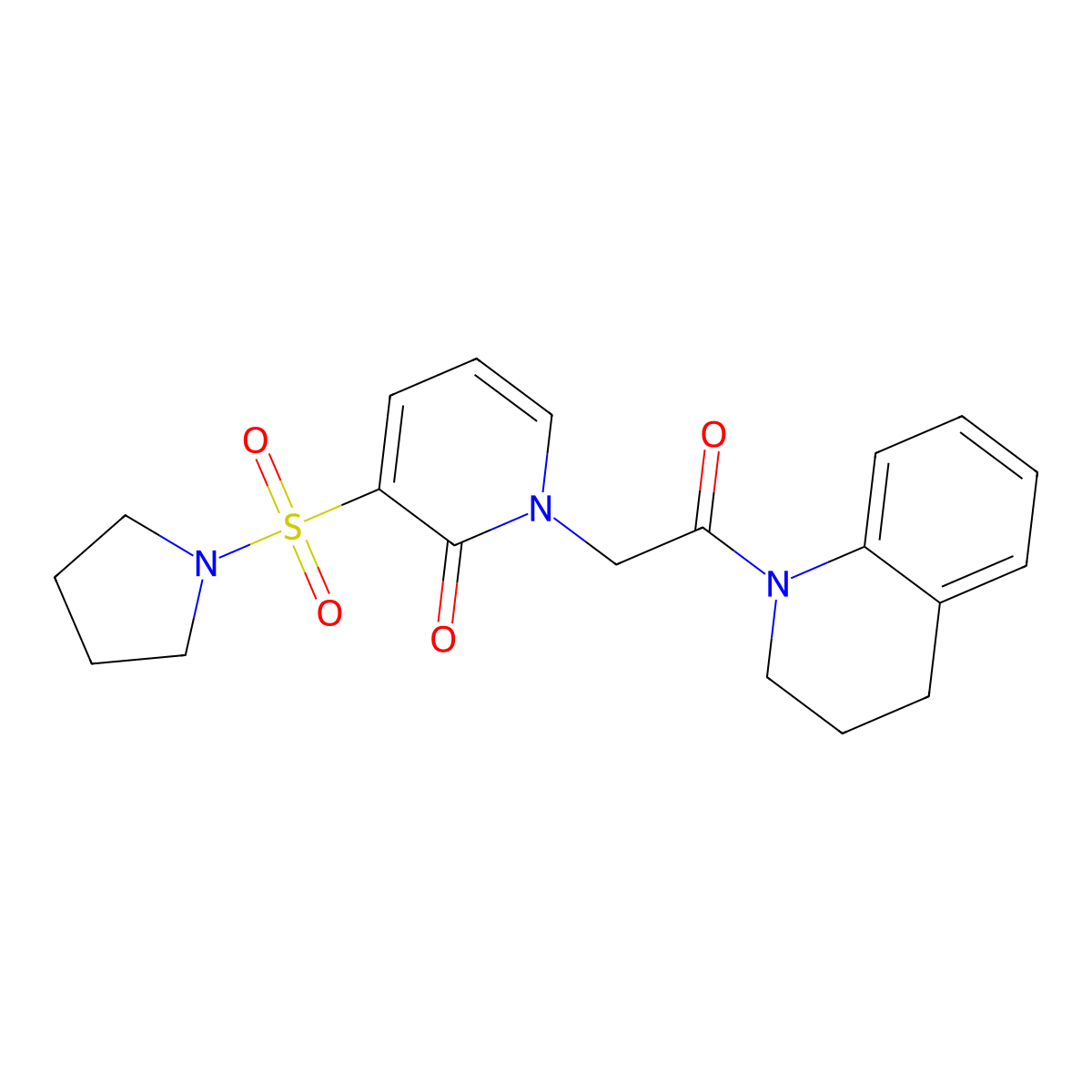 1-(2-(3,4-dihydroquinolin-1(2H)-yl)-2-oxoethyl)-3-(pyrrolidin-1-ylsulfonyl)pyridin-2(1H)-one molecular structure, CAS 1251694-40-2