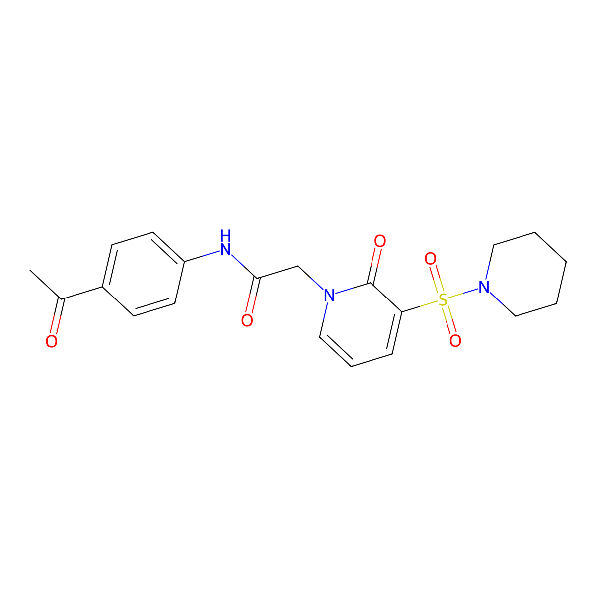 N-(4-acetylphenyl)-2-(2-oxo-3-(piperidin-1-ylsulfonyl)pyridin-1(2H)-yl)acetamide molecular structure, CAS 1251694-47-9