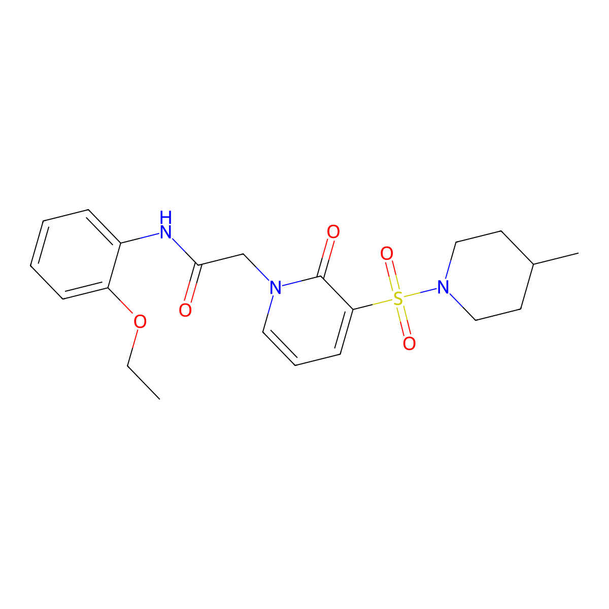 N-(2-ethoxyphenyl)-2-(3-((4-methylpiperidin-1-yl)sulfonyl)-2-oxopyridin-1(2H)-yl)acetamide molecular structure, CAS 1251694-67-3