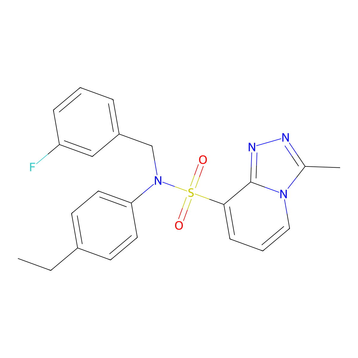 N-(4-ethylphenyl)-N-[(3-fluorophenyl)methyl]-3-methyl-[1,2,4]triazolo[4,3-a]pyridine-8-sulfonamide molecular structure, CAS 1251694-87-7