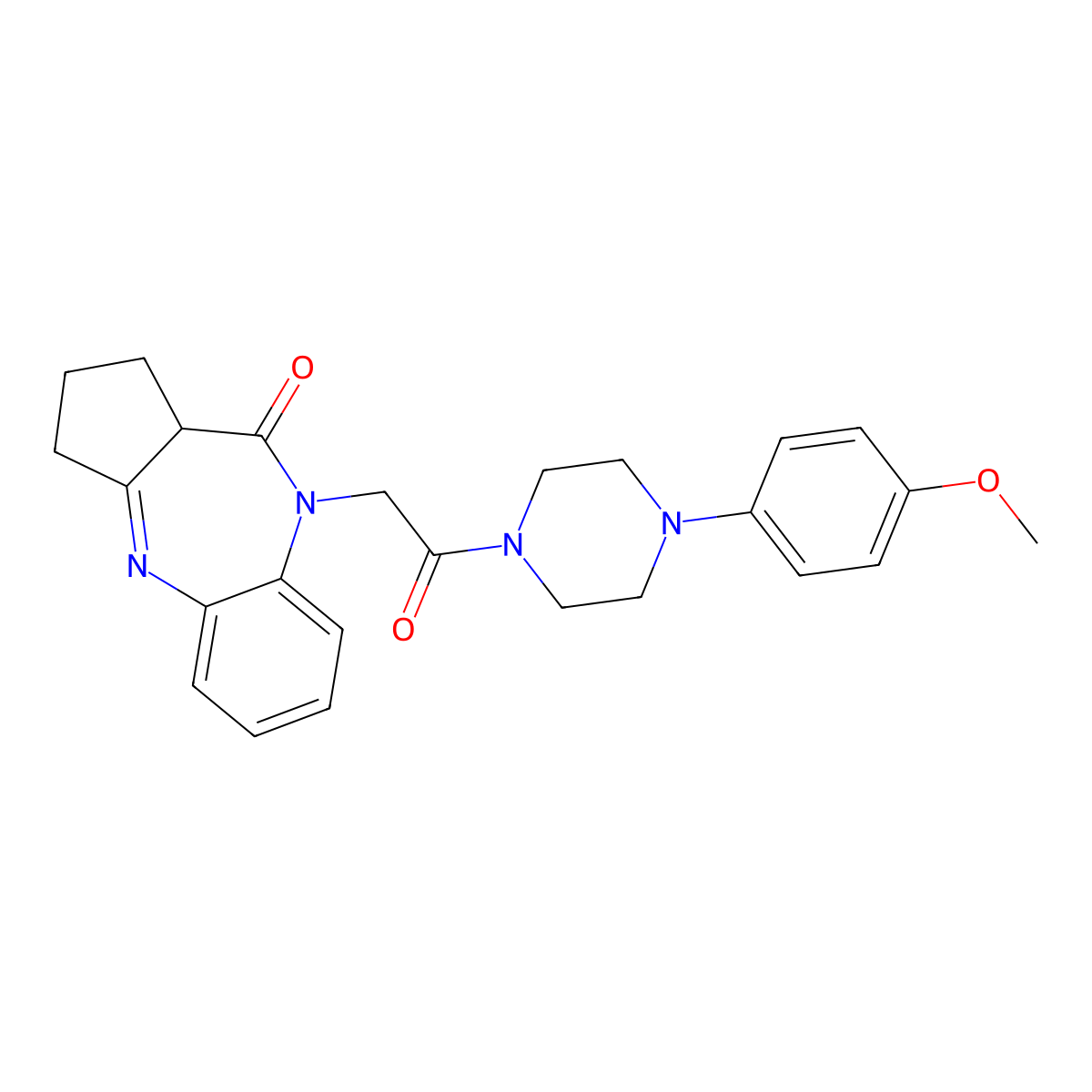 9-{2-[4-(4-Methoxyphenyl)piperazin-1-yl]-2-oxoethyl}-2,9-diazatricyclo[8.4.0.0^{3,7}]tetradeca-1(10),2,11,13-tetraen-8-one molecular structure, CAS 1251694-94-6