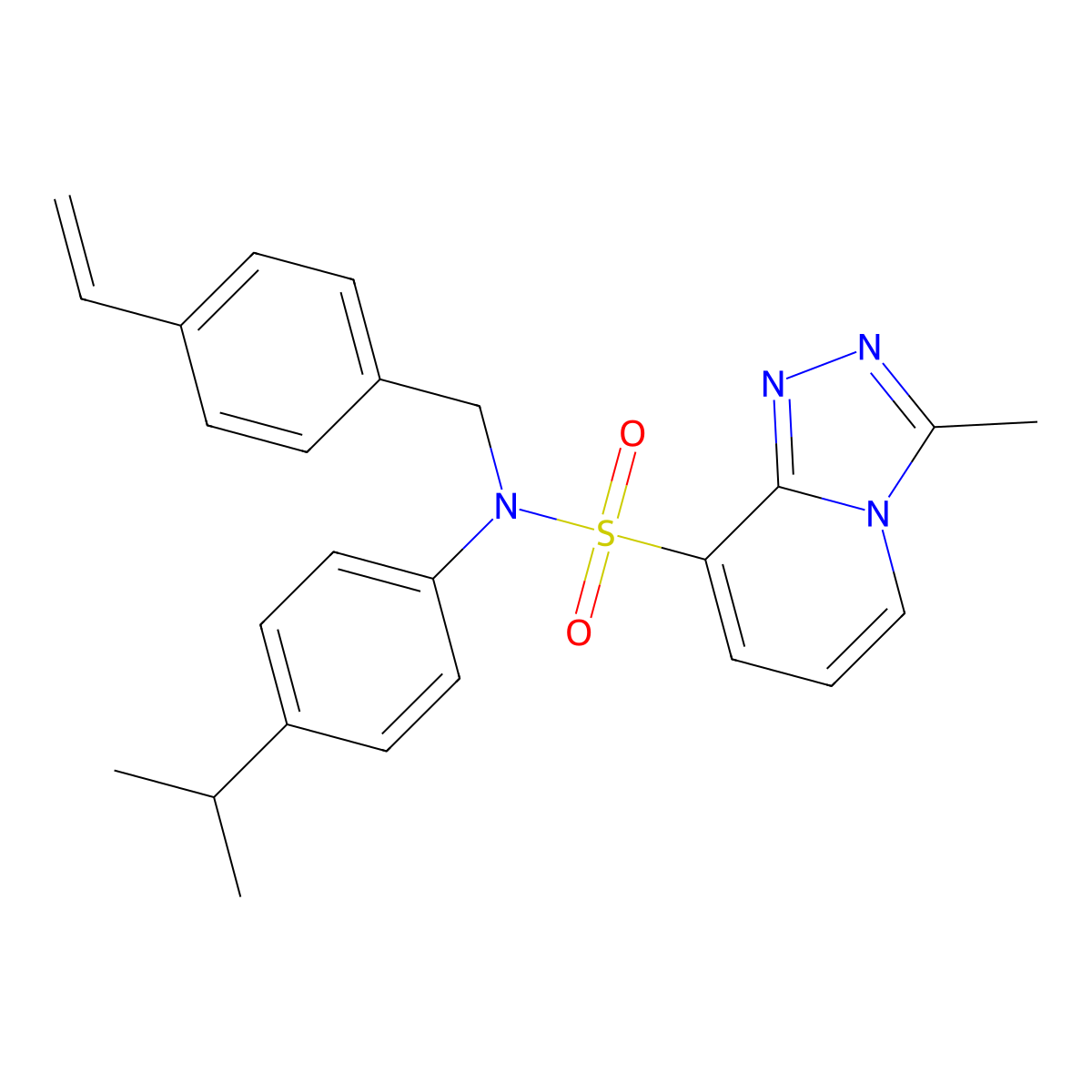 N-(4-isopropylphenyl)-3-methyl-N-(4-vinylbenzyl)[1,2,4]triazolo[4,3-a]pyridine-8-sulfonamide molecular structure, CAS 1251694-95-7
