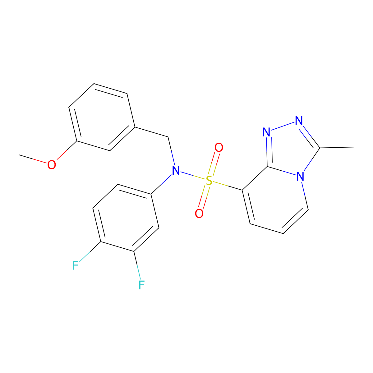 N-(3,4-difluorophenyl)-N-[(3-methoxyphenyl)methyl]-3-methyl-[1,2,4]triazolo[4,3-a]pyridine-8-sulfonamide molecular structure, CAS 1251694-98-0