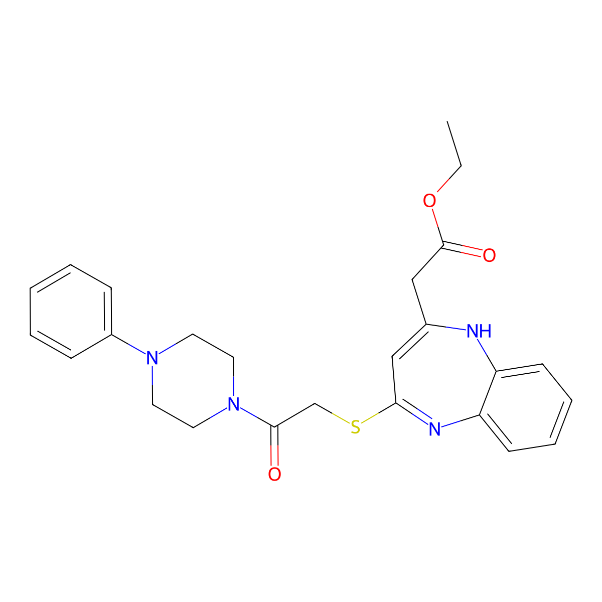 Ethyl 2-(4-{[2-oxo-2-(4-phenylpiperazin-1-YL)ethyl]sulfanyl}-1H-1,5-benzodiazepin-2-YL)acetate molecular structure, CAS 1251695-02-9