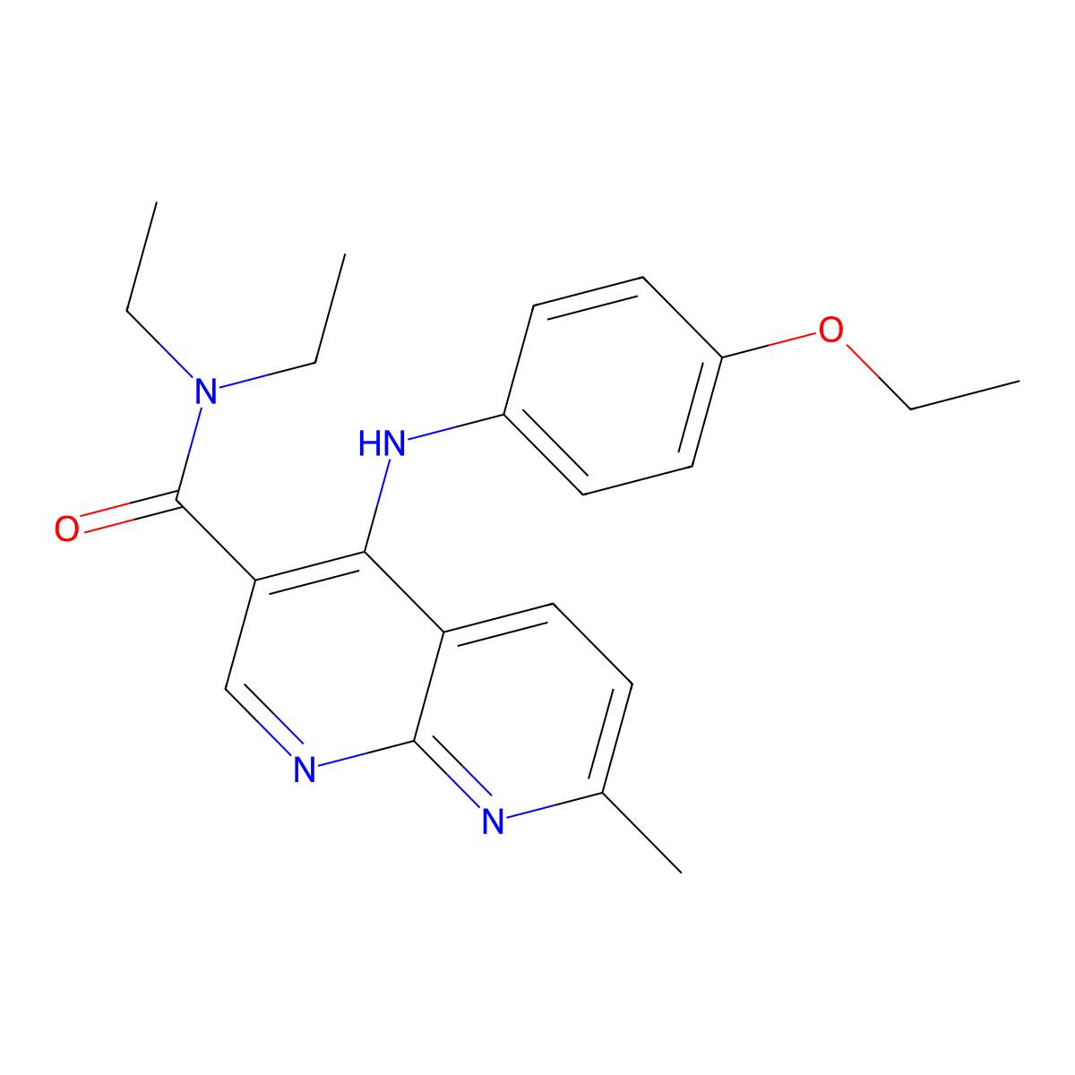 4-[(4-ethoxyphenyl)amino]-N,N-diethyl-7-methyl-1,8-naphthyridine-3-carboxamide molecular structure, CAS 1251695-04-1