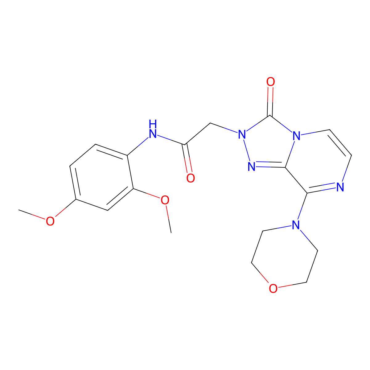 N-(2,4-dimethoxyphenyl)-2-[8-(morpholin-4-yl)-3-oxo-2H,3H-[1,2,4]triazolo[4,3-a]pyrazin-2-yl]acetamide molecular structure, CAS 1251695-13-2
