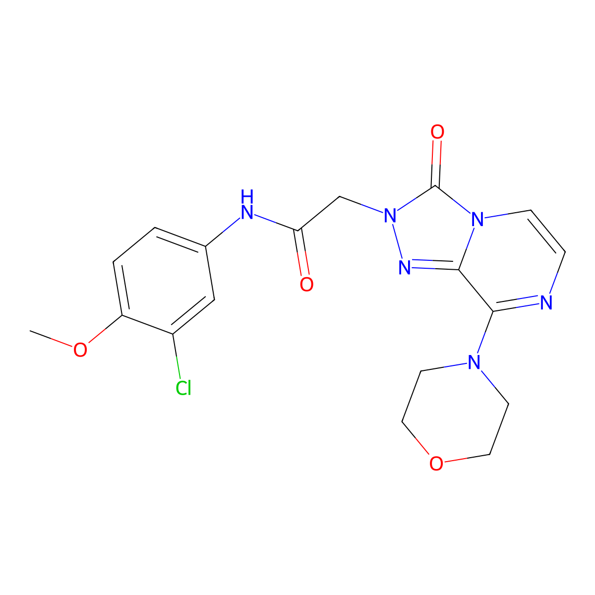 N-(3-chloro-4-methoxyphenyl)-2-(8-morpholino-3-oxo-[1,2,4]triazolo[4,3-a]pyrazin-2(3H)-yl)acetamide molecular structure, CAS 1251695-19-8