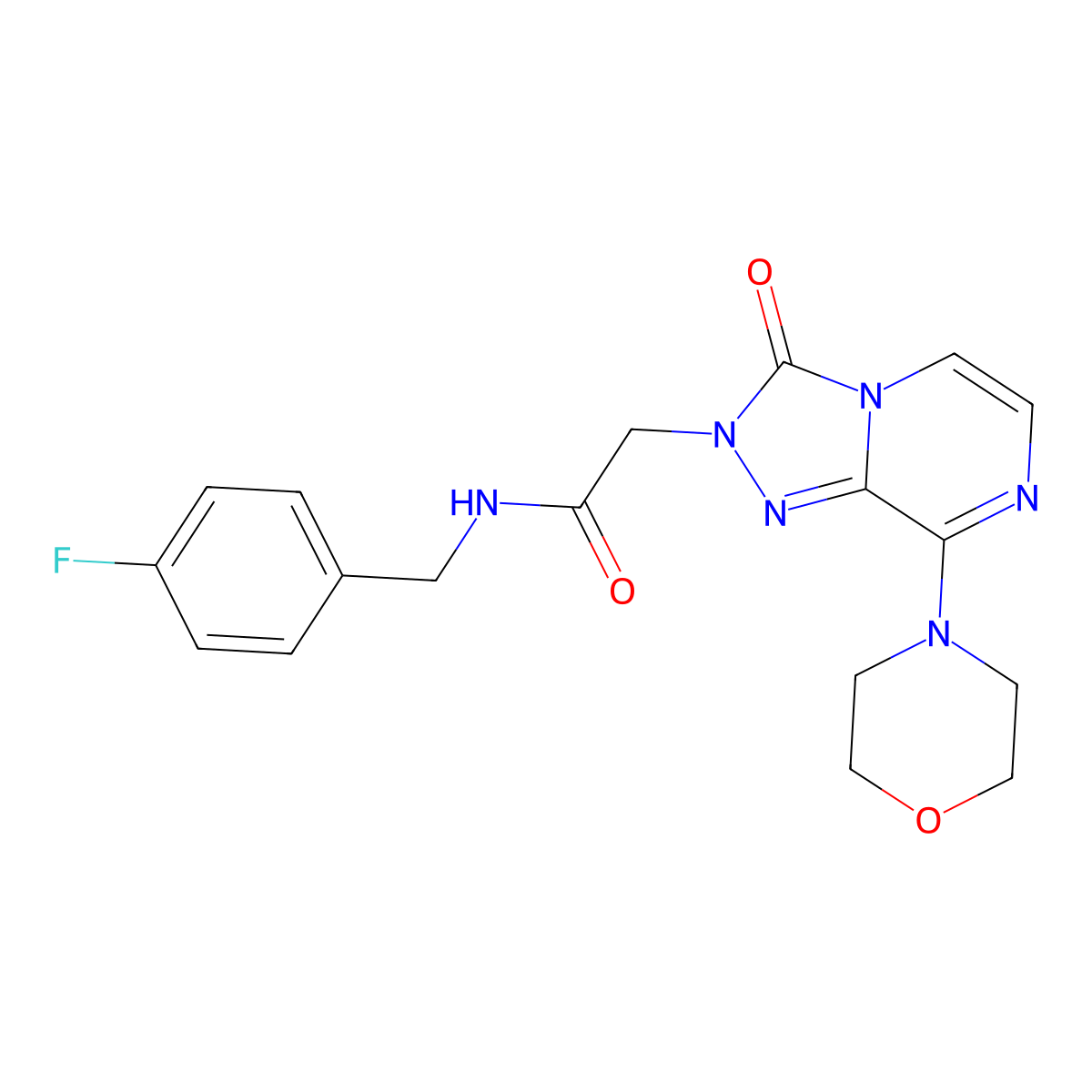 N-(4-fluorobenzyl)-2-(8-morpholino-3-oxo-[1,2,4]triazolo[4,3-a]pyrazin-2(3H)-yl)acetamide molecular structure, CAS 1251695-28-9
