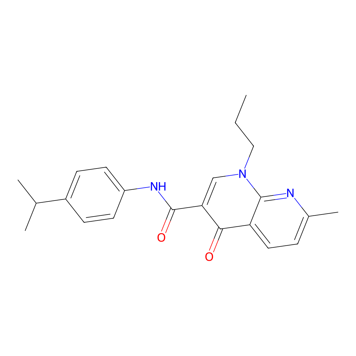 N-(4-isopropylphenyl)-7-methyl-4-oxo-1-propyl-1,4-dihydro-1,8-naphthyridine-3-carboxamide molecular structure, CAS 1251695-36-9