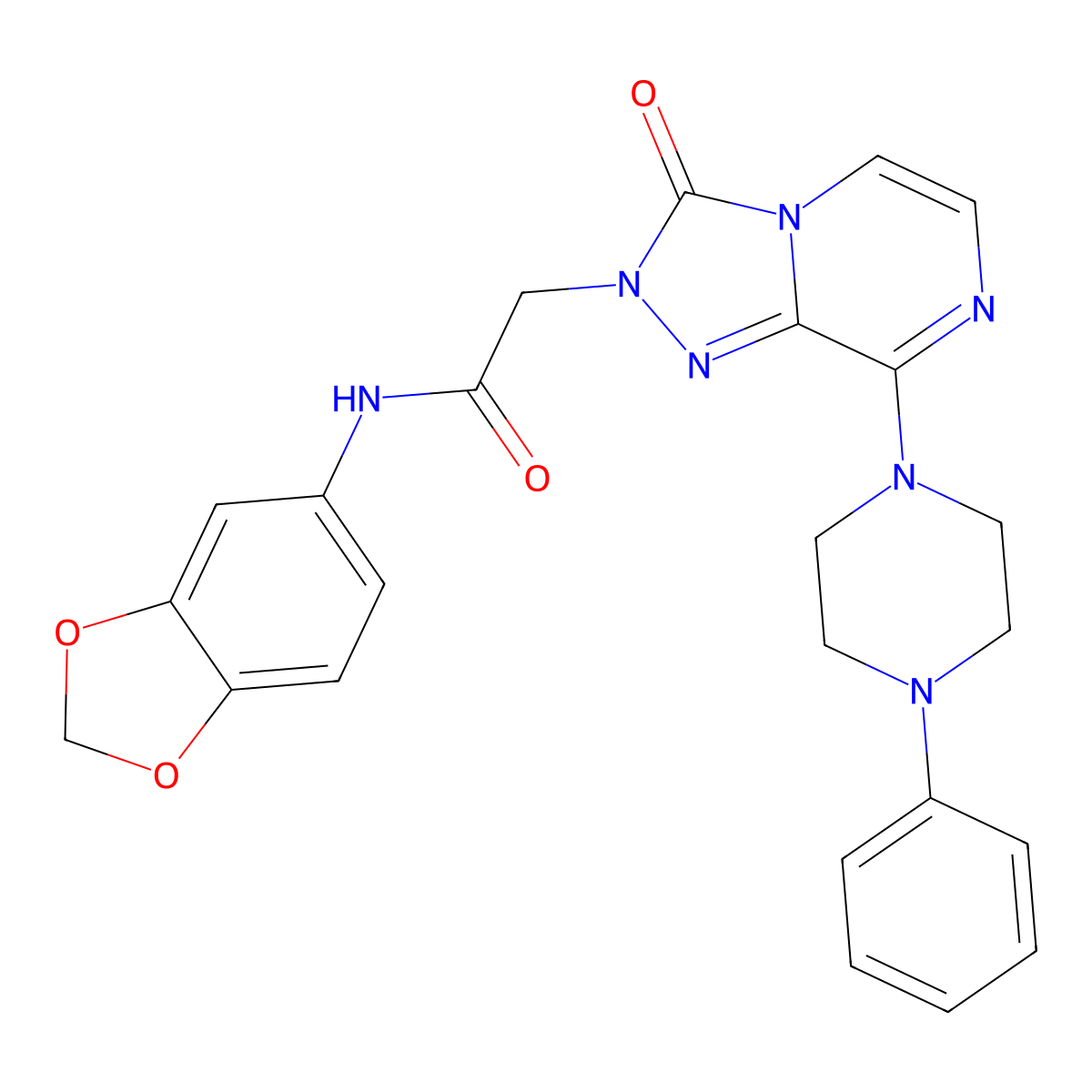 N-(2H-1,3-benzodioxol-5-yl)-2-[3-oxo-8-(4-phenylpiperazin-1-yl)-2H,3H-[1,2,4]triazolo[4,3-a]pyrazin-2-yl]acetamide molecular structure, CAS 1251695-39-2