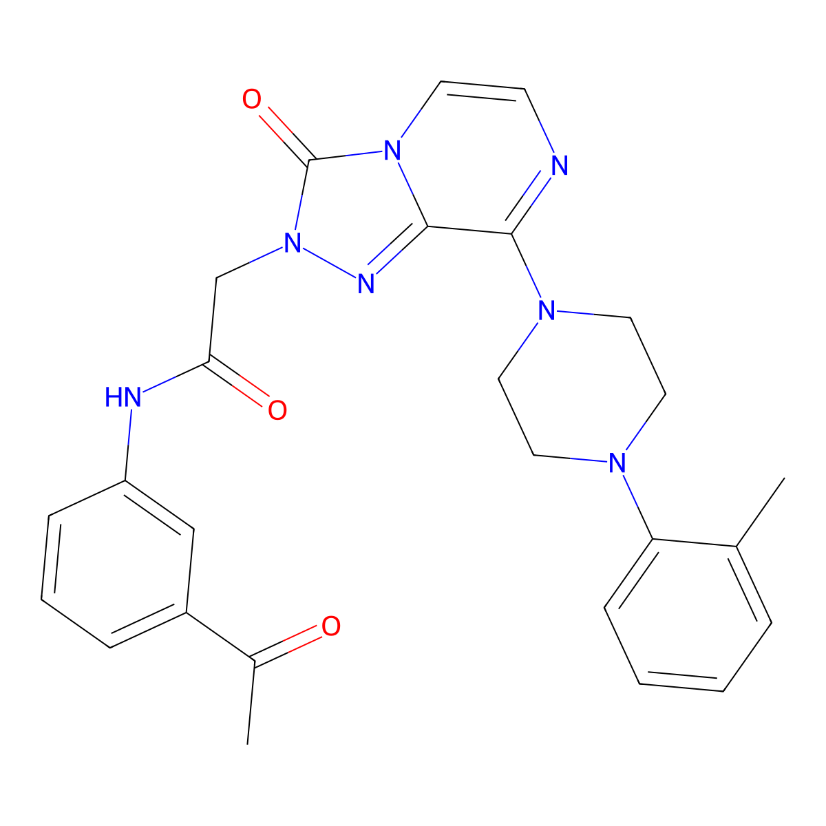 N-(3-acetylphenyl)-2-{8-[4-(2-methylphenyl)piperazin-1-yl]-3-oxo-2H,3H-[1,2,4]triazolo[4,3-a]pyrazin-2-yl}acetamide molecular structure, CAS 1251695-46-1