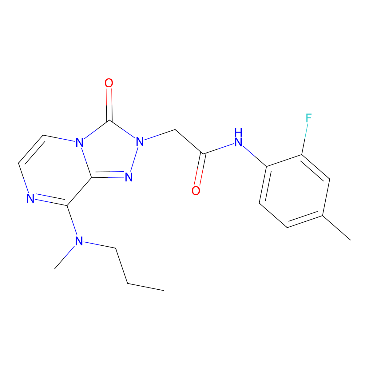 N-(2-fluoro-4-methylphenyl)-2-[8-[methyl(propyl)amino]-3-oxo[1,2,4]triazolo[4,3-a]pyrazin-2(3H)-yl]acetamide molecular structure, CAS 1251695-50-7