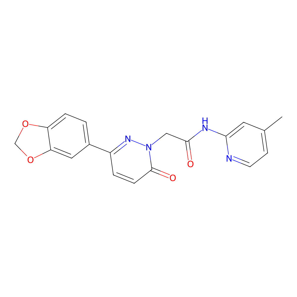 2-(3-(benzo[d][1,3]dioxol-5-yl)-6-oxopyridazin-1(6H)-yl)-N-(4-methylpyridin-2-yl)acetamide molecular structure, CAS 1251695-51-8