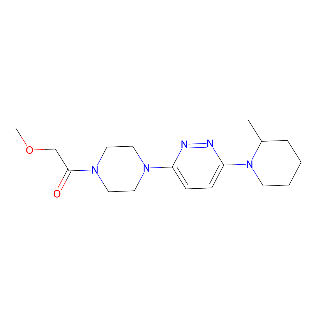 2-Methoxy-1-(4-(6-(2-methylpiperidin-1-yl)pyridazin-3-yl)piperazin-1-yl)ethanone molecular structure, CAS 1251695-54-1