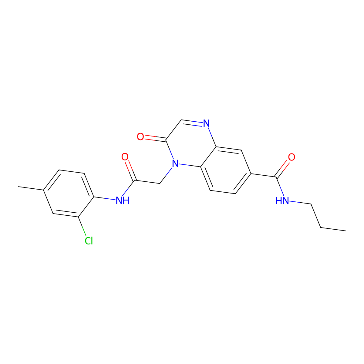 1-(2-((2-chloro-4-methylphenyl)amino)-2-oxoethyl)-2-oxo-N-propyl-1,2-dihydroquinoxaline-6-carboxamide molecular structure, CAS 1251695-63-2
