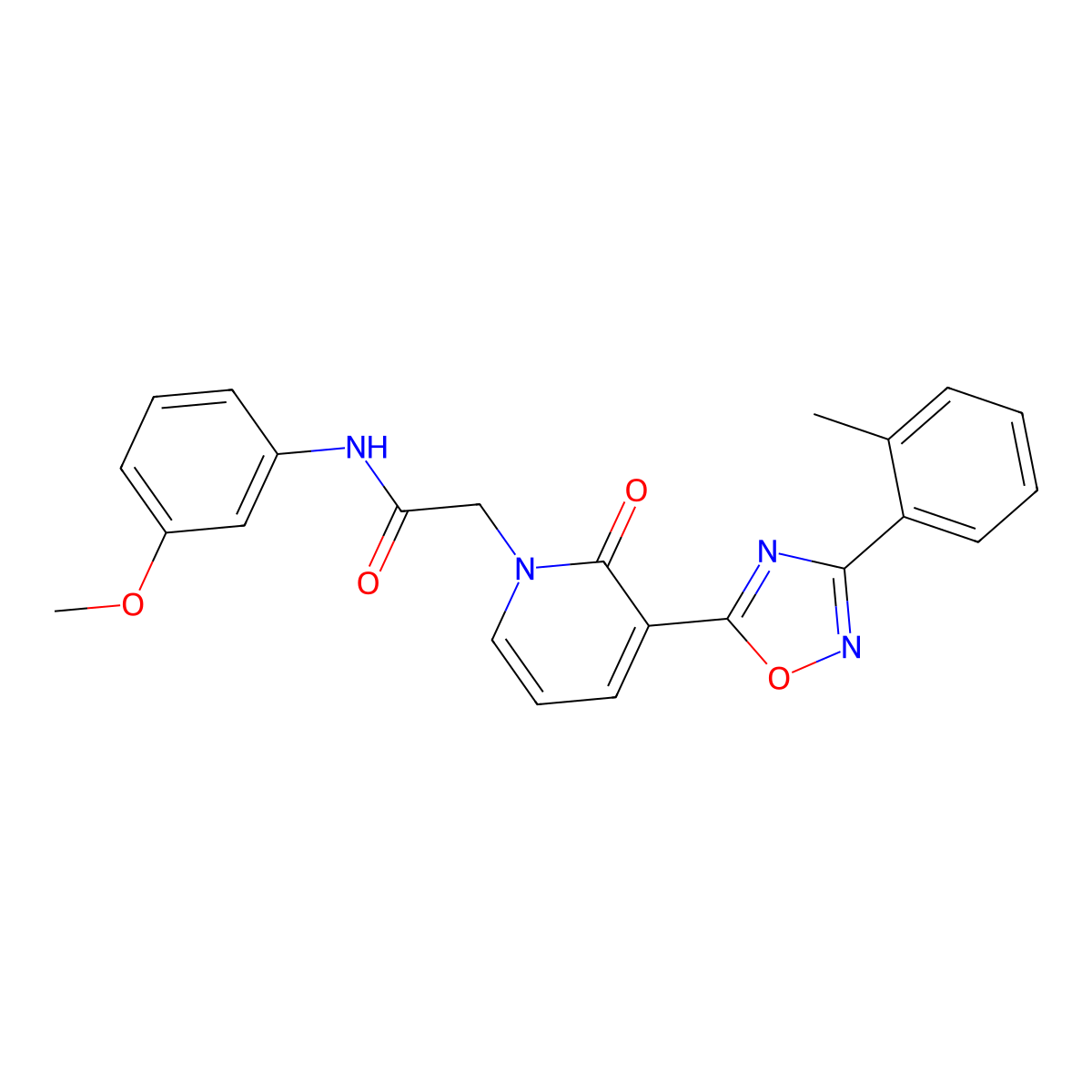 N-(3-methoxyphenyl)-2-(2-oxo-3-(3-(o-tolyl)-1,2,4-oxadiazol-5-yl)pyridin-1(2H)-yl)acetamide molecular structure, CAS 1251695-92-7