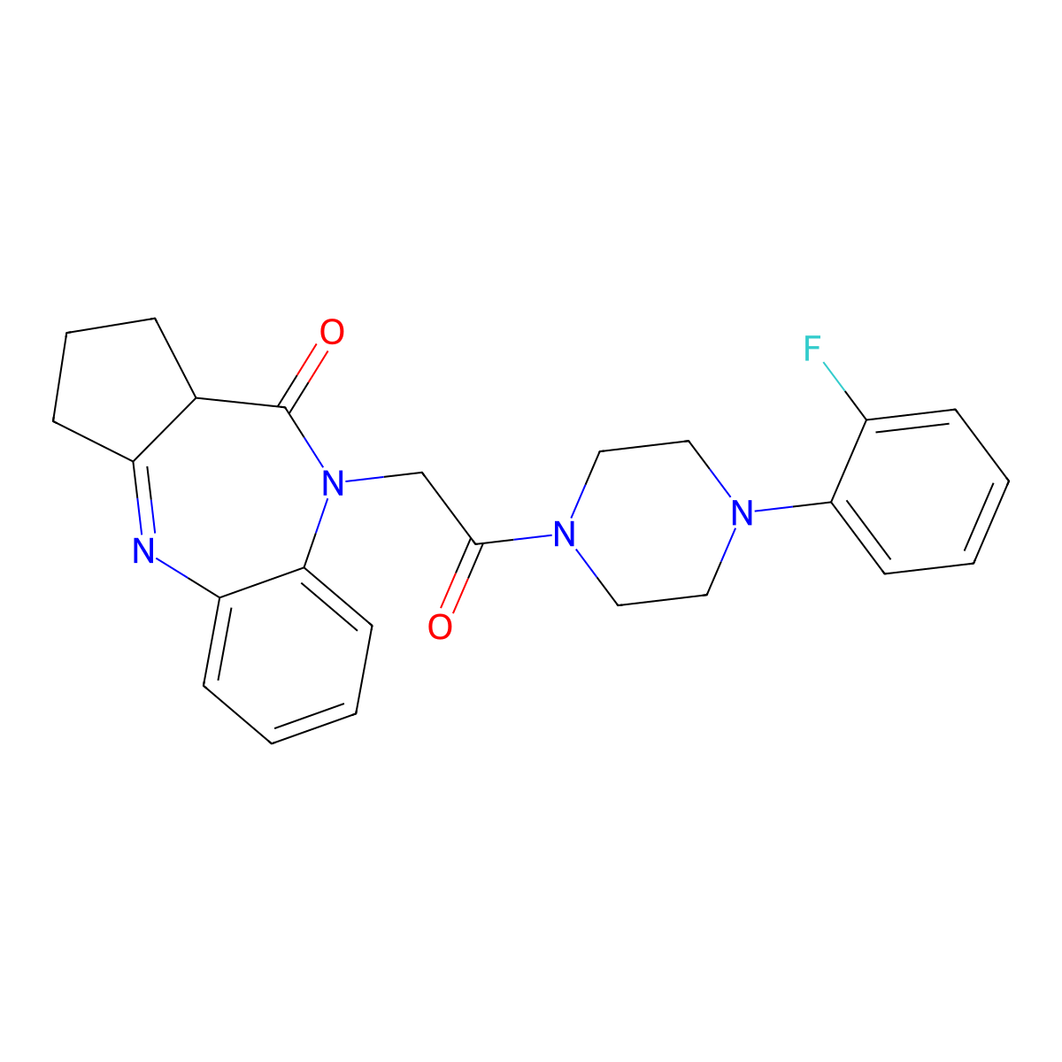9-{2-[4-(2-Fluorophenyl)piperazin-1-yl]-2-oxoethyl}-2,9-diazatricyclo[8.4.0.0^{3,7}]tetradeca-1(10),2,11,13-tetraen-8-one molecular structure, CAS 1251696-03-3