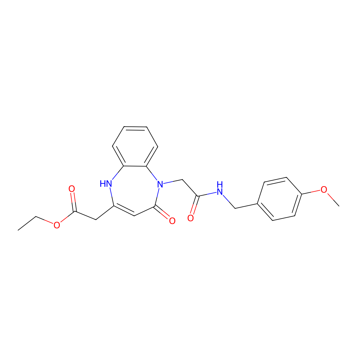 ethyl 2-[5-({[(4-methoxyphenyl)methyl]carbamoyl}methyl)-4-oxo-4,5-dihydro-1H-1,5-benzodiazepin-2-yl]acetate molecular structure, CAS 1251696-08-8