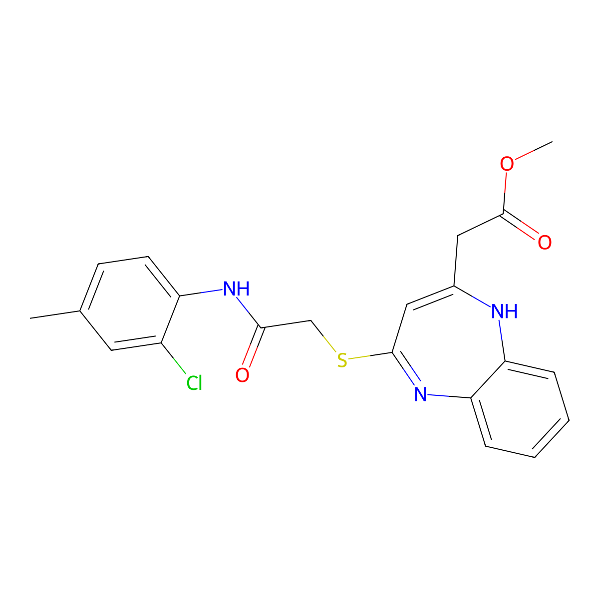 methyl 2-[4-({[(2-chloro-4-methylphenyl)carbamoyl]methyl}sulfanyl)-1H-1,5-benzodiazepin-2-yl]acetate molecular structure, CAS 1251696-21-5