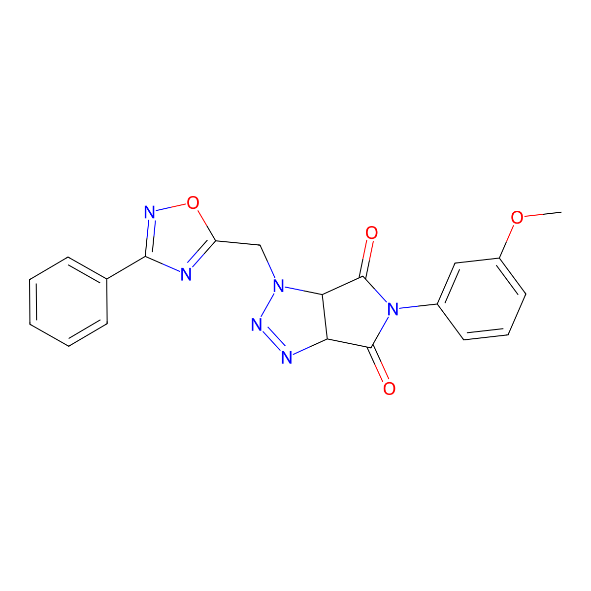 5-(3-methoxyphenyl)-1-((3-phenyl-1,2,4-oxadiazol-5-yl)methyl)-1,6a-dihydropyrrolo[3,4-d][1,2,3]triazole-4,6(3aH,5H)-dione molecular structure, CAS 1251696-27-1