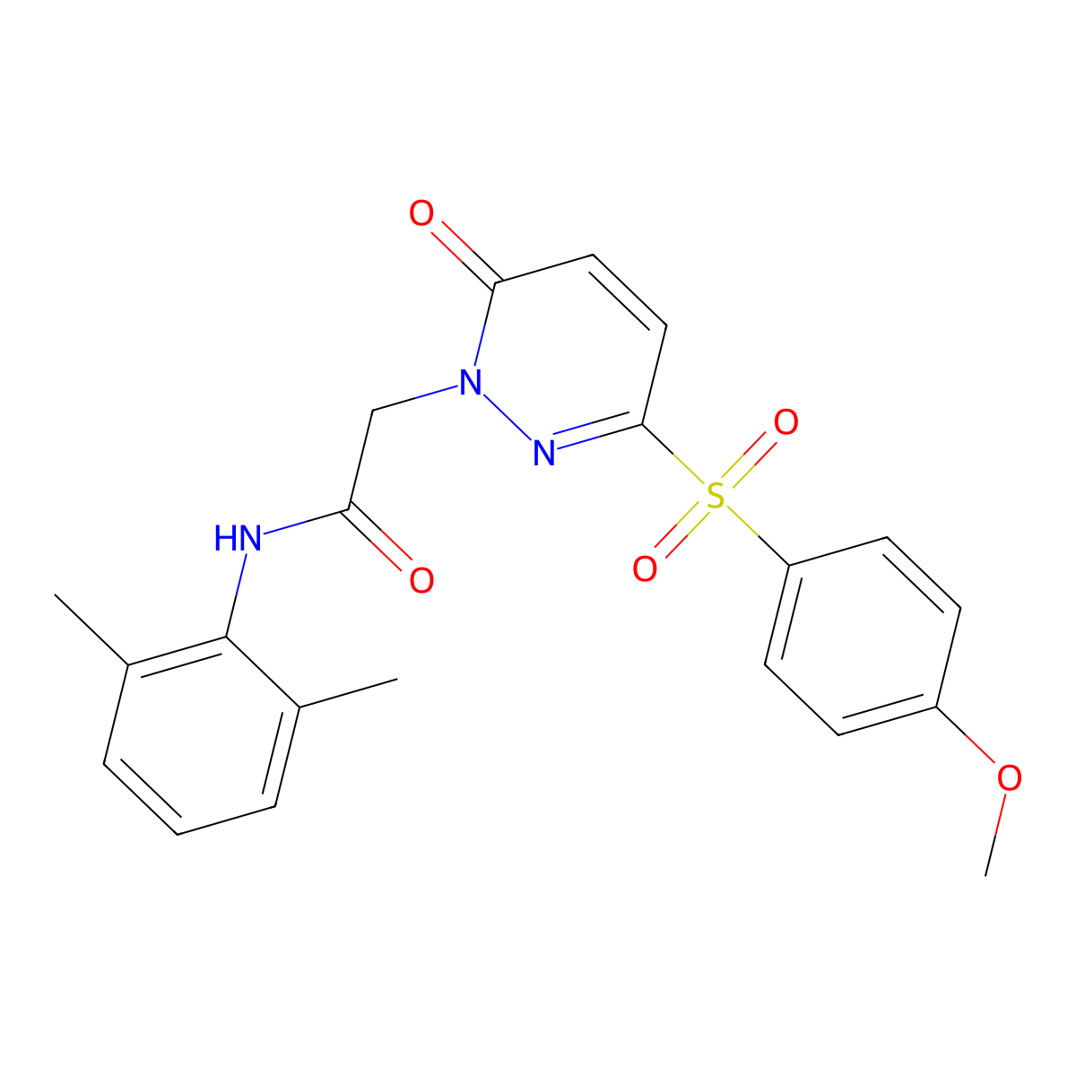 N-(2,6-dimethylphenyl)-2-(3-((4-methoxyphenyl)sulfonyl)-6-oxopyridazin-1(6H)-yl)acetamide molecular structure, CAS 1251696-39-5