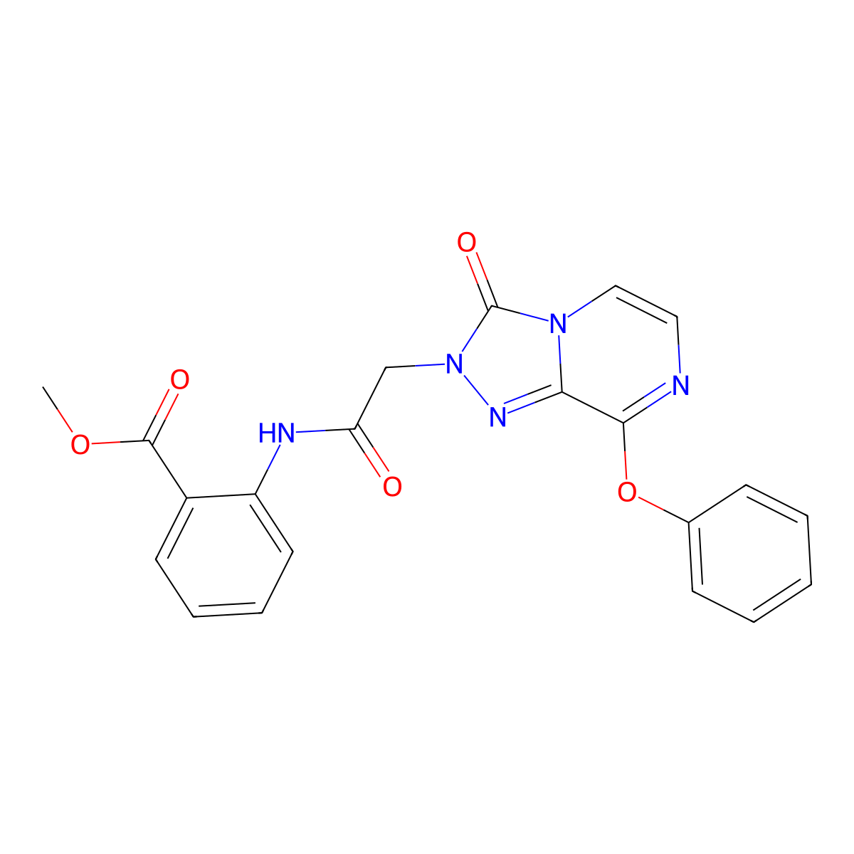 methyl 2-(2-(3-oxo-8-phenoxy-[1,2,4]triazolo[4,3-a]pyrazin-2(3H)-yl)acetamido)benzoate molecular structure, CAS 1251696-43-1