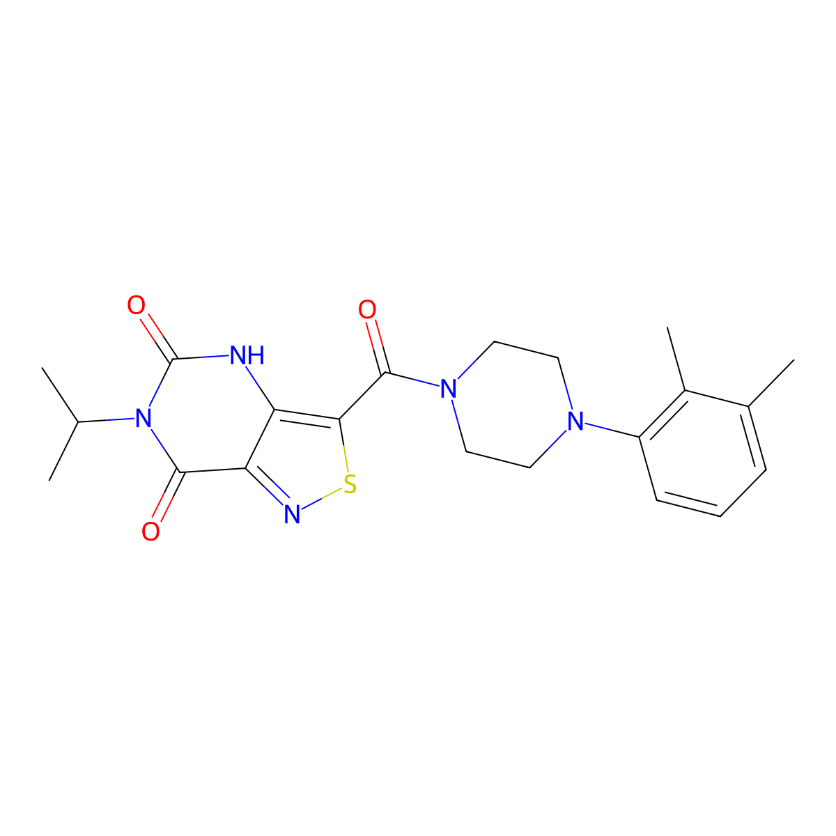 3-{[4-(2,3-dimethylphenyl)piperazino]carbonyl}-6-isopropylisothiazolo[4,3-d]pyrimidine-5,7(4H,6H)-dione molecular structure, CAS 1251696-46-4