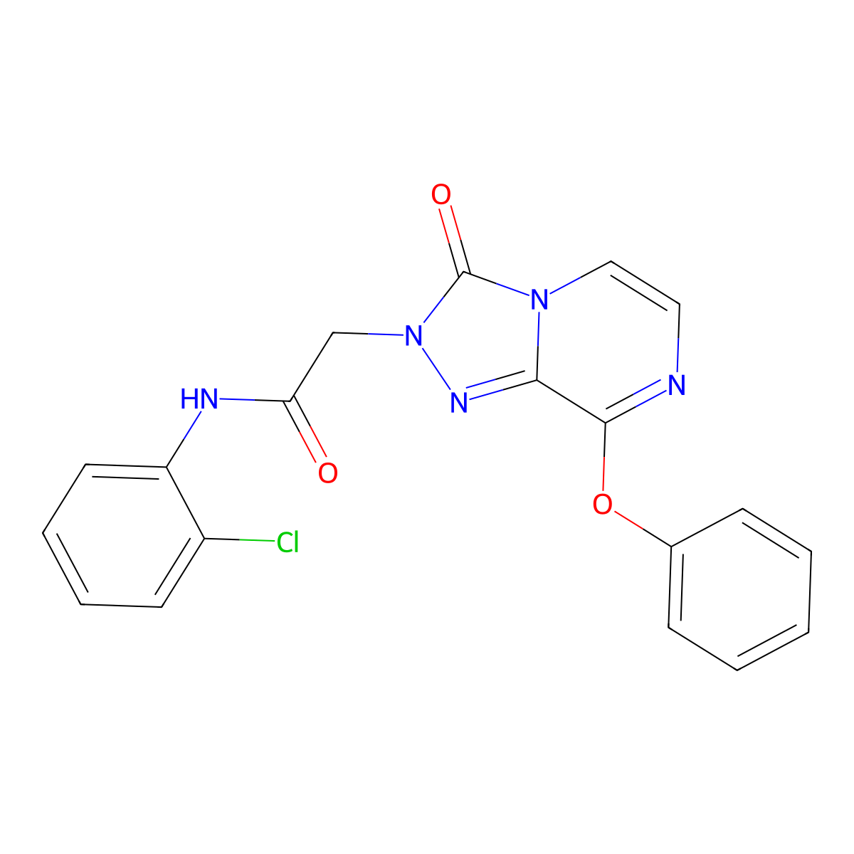 N-(2-chlorophenyl)-2-(3-oxo-8-phenoxy-[1,2,4]triazolo[4,3-a]pyrazin-2-yl)acetamide molecular structure, CAS 1251696-58-8